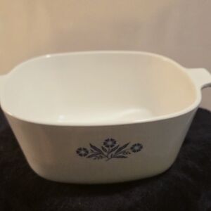 Corningware White Dish with Blue Design